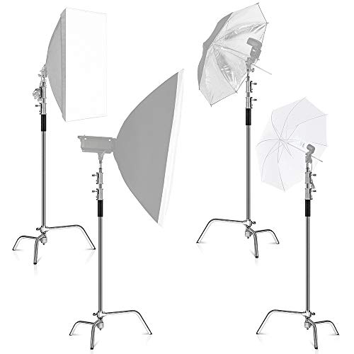 Image of Pro C Stand with Boom Arm, Heavy Duty Light Stand for Photography Studio Video Reflector, Monolight, Softbox and Other Equipment