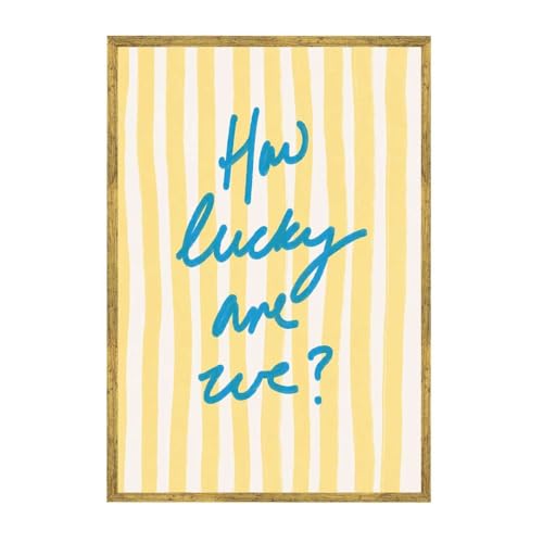 Framed How Lucky Are We Quote Canvas Print Modern Minimalist