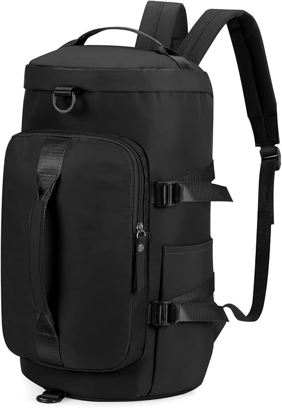 Mochila Mala Academia Grande 45L Viagem Camping Resistente Preta com Compartimentos e Alça Ajustável