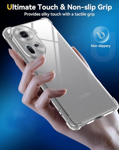Image of Back Cover Transparent Soft Silicone Scratch Resistant Anti Slip Back Cover Case for Oppo Reno 11 - Transparent