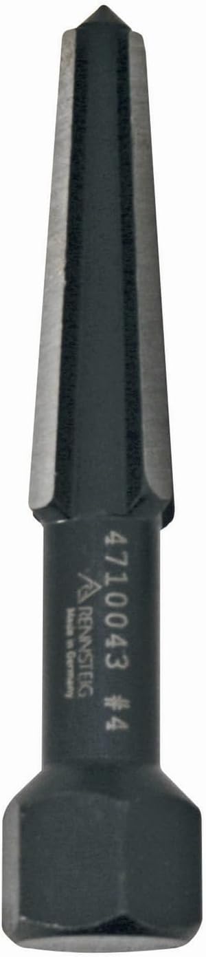 Rennsteig 9R 471 004 3 Screw Extractor Double Edge, Size 4, Black