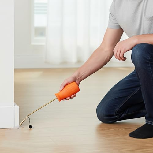 Image of Diatomaceous Earth Duster, 230ml Large, Powder Duster Kit with Long Copper Tube & Folding Funnel, Indoor Outdoor Silicone Sprayer Heavy Duty Bulb Applicator for Home and Garden(Orange)