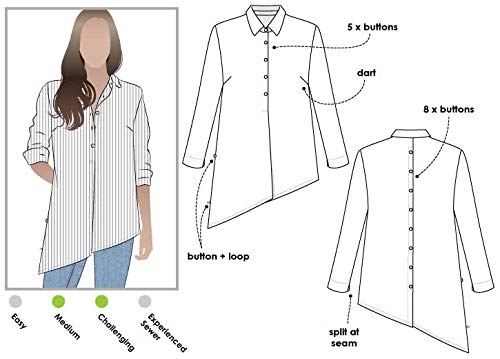 Style Arc Sewing Pattern - Crystal Overshirt (Sizes 04-16)
