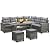 KROFEM 6-Piece Patio Furniture Set, Outdoor Sectional Sofa with Dining Table & Chairs, All-Weather Dining Set with Removable Cushion Covers, Ideal for Garden, Porch, Backyard, Grey