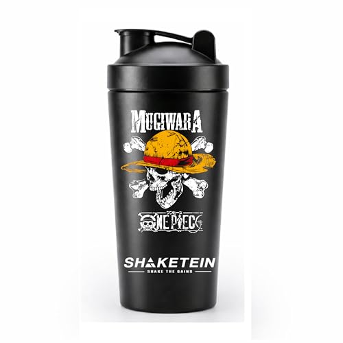 Image of Stainless Steel Gym Shaker Bottle 750ml | Leak Proof Protein Mixer Shaker | BPA Free | Metal Sports Water Bottle for Gym, Workout & Fitness (Anime-28-BLACK)