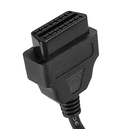 Honeytecs Cabo de extensão do divisor OBDII 16 pinos macho para cabo fêmea duplo compatível para tod