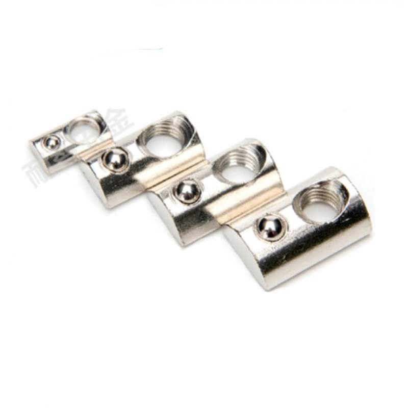 Tuerca de Mano Tuercas de Resorte en T enrollables, 20/50/100/500 Piezas, M3, M4, M5, M6, semicirculares, elásticas, para perfiles de Aluminio 2020, Ranura 6(500pcs,20-M3)