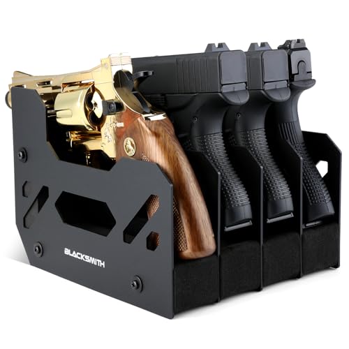 BlackSmith Foam Pistol Rack for Gun Safe 4 Gun Slots Gun Cabinet Accessories Storage Firearm Rack Revolver Handgun Stand