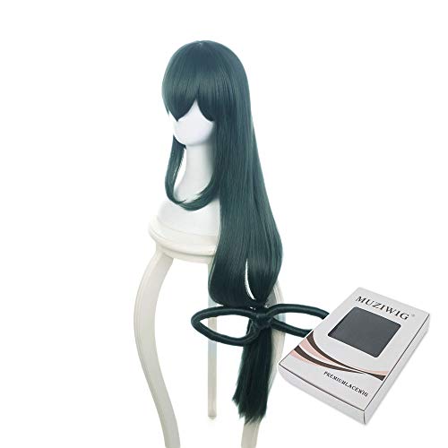 MUZI WIG Anime Cosplay Peluca con Gorra de Peluca Gratis para My Hero Academia (Asui Tsuyu)