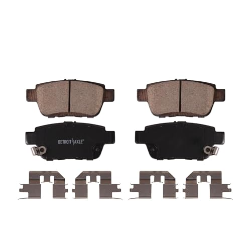 Image of Detroit Axle - Brake Pads for Acura 2009-2014 TL, 2006-2011 Honda Ridgeline Front and Rear Ceramic Brake Pads with Hardware Replacement