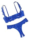 Avidlove Womens Lingerie Sexy Lace Lingerie Set Women Bra and Panty 2 Piece Sets Royal Blue M
