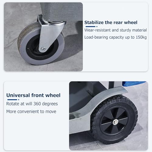 Chariot de nettoyage à roulettes robuste avec porte-serpillère – Organise les outils pour l'école, la vente au détail, l'hôtellerie et le restaurant