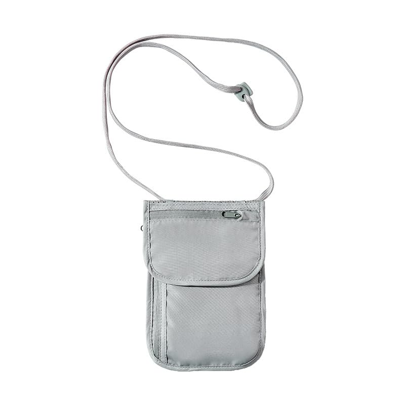 Bolsa tiracolo antifurto para viagem, bloqueio RFID, passaporte e porta-cartão, bolsa transversal segura para viagens internacionais, Cinza, Small, Bolsas de mão