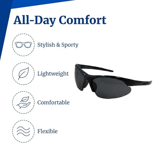 Image of In Style Eyes Blazin Maui Polarized Wrap Bifocal Sunglasses - UV400 Nearly Invisible Line Sport Readers for Men & Women