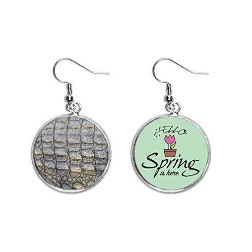 Pendientes de cuero de cocodrilo con colgante abstracto y diseño de joyería moderna