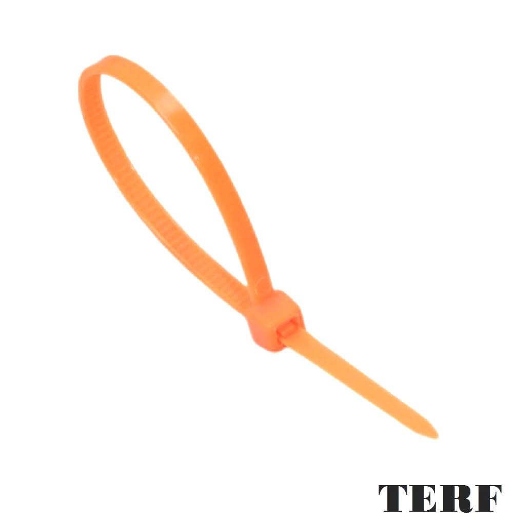 TERF® 100 Pcs Fluorescent Orange Cable Ties 200mm (8'') X 4.8mm Premium Nylon Zip Ties Wraps Secure Self Locking Mechanism Plastic Tie for Home Office Garden Garage Workshop DIY use - Image 4