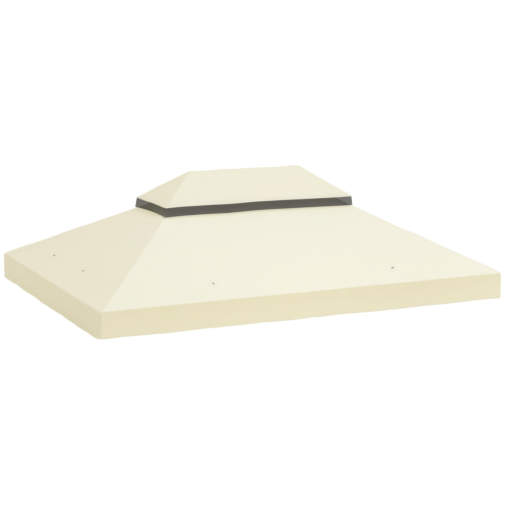Outsunny Tetto di Ricambio per Gazebo 4x3 m a 2 Livelli Bianco Crema | da Giardino, Telo Gazebo, Resistente all'Acqua, Tessuto Oxford 370g/㎡, Anti-UV 30+, Fori di Drenaggio