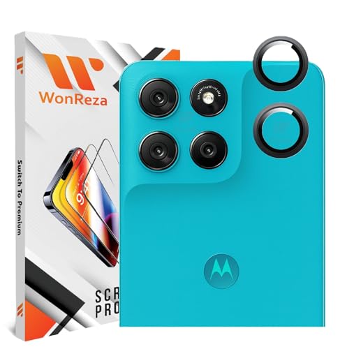 Image of Pack 2- Camera lens Protector Ring for Motorola G67 Power 5G Camera Tempered Glass Aluminum Alloy Rings, Ultra-HD Metal Frame- Black