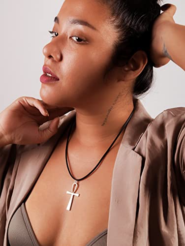 Sacina Goth Ankh Cross Necklace, Zinc Alloy Ankh Cross Pendant, Goth Necklace, Halloween Christmas New Year Jewelry Gift for Women4