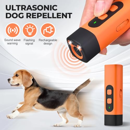 kailisi Antibell Ultraschall Gerät, 2025 Neuestes Handgerät Anti Bell Gerät Hunde, Ultraschall Handheld Hunde Training Antibell für Hunde Drinnen Draußen für Hundetraining und Gehen (Orange,1Pcs)