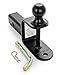 Black Boar UTV ATV Multi-Hitch - Features 1-7/8” Hitch Ball, 2” Shank - 6” (L) Shank - Hitch Ball has 2” Rise & Rated for 2,000lbs - Use w/utility trailers, tow straps & other ATV Accessories (66027)