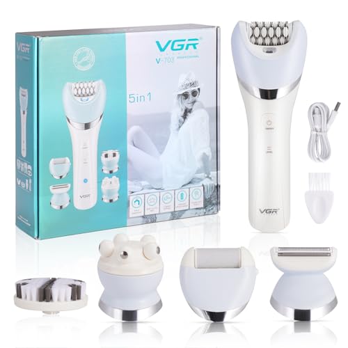 Gxpjycfob Depiladora Eléctrica para Mujer, 5 en 1 Maquina Depilar Mujer Recargable con 2 Velocidades para Depilación de Piernas y Cuerpo, Epilator con Exfoliante, Limpieza Facial y Masaje Gxpjycfob Depiladora Eléctrica para Mujer, 5 en 1 Maquina Depilar Mujer Recargable con 2 Velocidades para Depilación de Piernas y Cuerpo, Epilator con Exfoliante, Limpieza Facial y Masaje