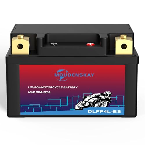 MOUDENSKAY Batterie Lithium Moto 12V Lithium Batterie moto Powersports avec BMS,12.8V 2.5AH YTX4L-BS LiFePO4 Batterie de démarrage moteur pour motos,ATV,UTV,Scooter,Motoneige et plus encore