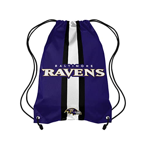 FOCO Baltimore Ravens NFL Team Stripe Wordmark Drawstring Backpac...
