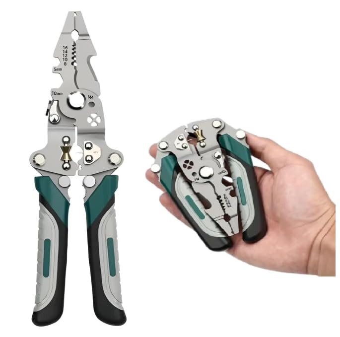 All in 1 Multifunction Stainless Steel Wire Stripper Wire Crimping Tool, Wire Cutter, Wire Crimper, Cable Stripper, Wiring Tools and Multi-Function Hand Tool Wire Stripper-picture-15