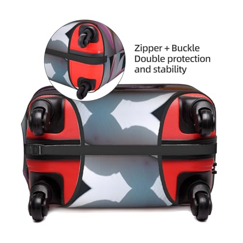 Luggage Cover Washable Suitcase Protector Anti-Scratch Suitcase Cover Fits 18-32 Inch Luggage,Pink Butterfly Print4