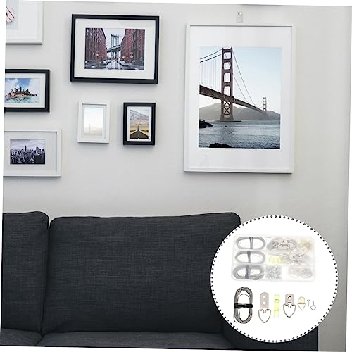 Image of Lurrose 102pcs Picture Wire Hanging Kit Heavy Duty Photo Hooks and Screws for Frames Mirrors and Art Durable Hanging Hardware for Drywall and Studs