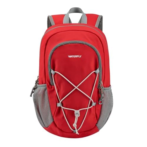 WATERFLY 12L Small Hiking Backpack: Day Pack Lightweight Travel Bag Camping Fitness Cycling Outdoor Sports Daypack For Women Men Red