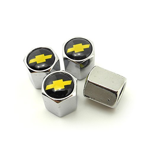 iDoood Gold Bowtie Logo Valve Stem Caps for Chevrolet Chevy(Set of 4)