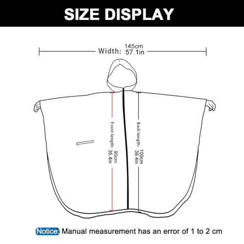 Image of salamra Rain Poncho Jacket - Hooded Waterproof Raincoat with Pocket for Women Men Adults