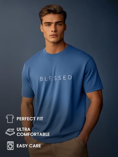 Image of Nobero 100% Cotton T Shirts for Men Stylish | Regular Fit | Graphic Printed T Shirts for Men 180 GSM Combed Cotton | Round Neck Half Sleeve