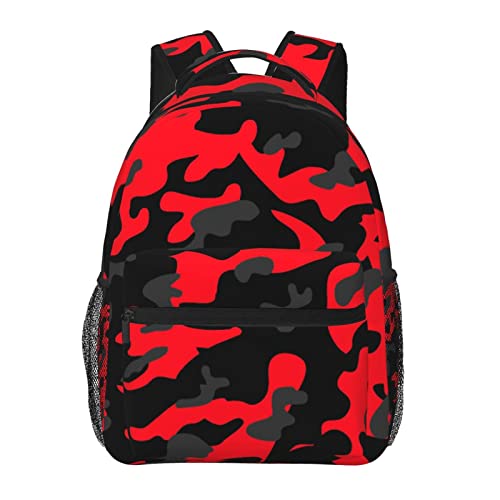 AvImYa Red Camo Simple Modern Casual Backpack For School Boys Girls, College School Bag Daypack Medium,Gifts ï¼ˆ29*20 * 40 Cm