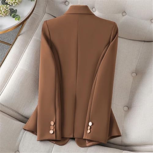 Women Slim Blazer Jacket Spring Autumn Office Work Coat Tops4