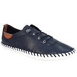Lunar Womens/Ladies St Ives Leather Sneakers (10) (Navy)
