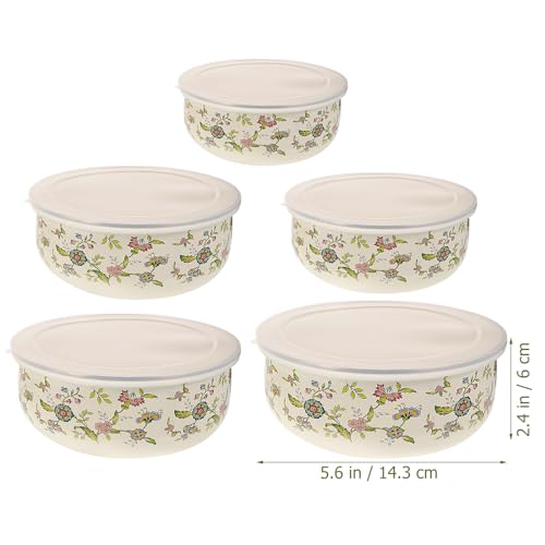 Set de 5 Tazones esmaltados con tapas miniatura 4