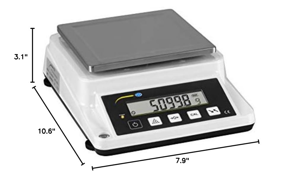 PCE Instruments PCE-BSK 5100 Compact Balance, for Precise Weighing in Small Spaces, Measures up to 5100 g with high-Resolution Accuracy, with Additional Features Such as a Clear Digital Display