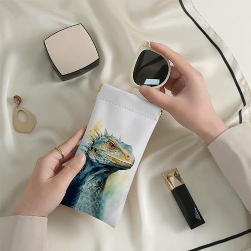 Image of 2 PCS Glasses Eyeglass Sunglasses Case Pouch Soft PU Leather Cute Aesthetic with Cleaning Cloth for Boys Men Man