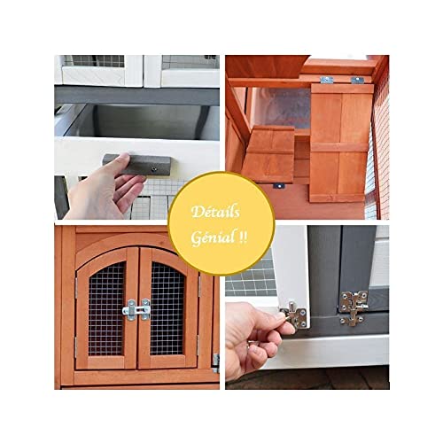 BB Loisir Cage Clapier Extérieur pour Lapins 122x42,5x104 cm Modèle- Miette 081 Gris-Blanc, L 122.00 x l 42.00 x H 104.00 cm
