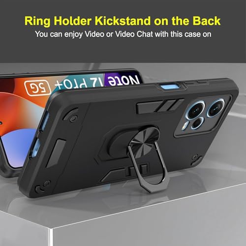 Image of NDCOM for Redmi Note 12 Pro Plus 5G Back Cover | Premium Protection for Redmi Note 12 Pro Plus 5+G Back Cover with Kickstand Ring Holder
