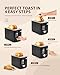 ZACHVO 2 Slice Toaster with Wide Slots for Bread & Bagels, Stainless Steel Toaster with Digital Countdown, 6 Shade Settings, Defrost, Reheat & Cancel, Compact Design for Kitchen, Black
