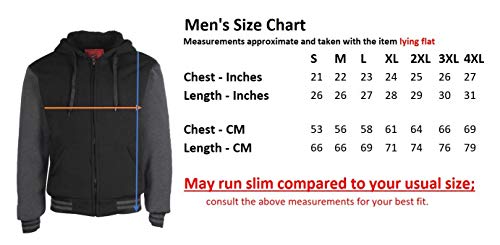 Maximos Men's Sherpa Lined Varsity Full Zip Hooded Jacket2