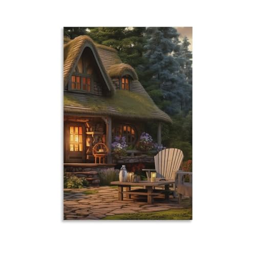 Maison douillette murale décoration affiche toile peinture chambre couloir 50x75