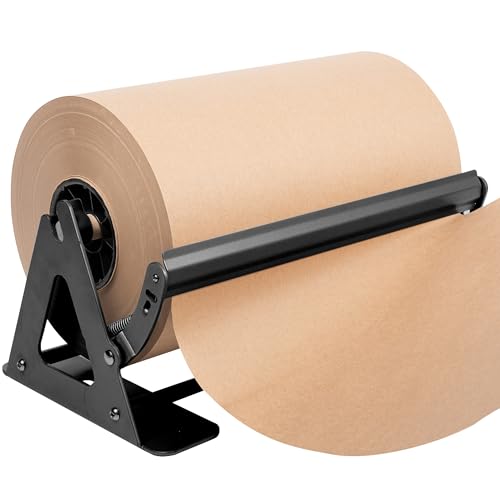 DIY Crew 12 Inch Paper Roll Dispenser and Cutter - Heavy-Duty Wall Mountable, Non Slip Tabletop - Kraft, Freezer, Butcher Paper - Up to 1000ft Rolls