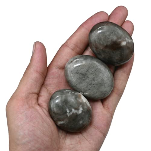 Image of Crystal Heaven Certified Chrysoberyl Cats Eye Palm Pebbles Stones For Anxiety Stress Relief Massage- Aaa Grade Original Healing Gemstone Agate Palm Stone For Yoga Meditation Spiritual Reiki Feng Shui