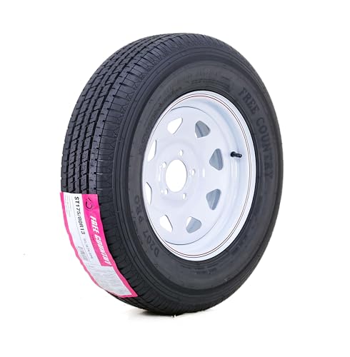 Free Country trailer tire wheel assembly 6-ply 175/80R13 5-lug white spoke