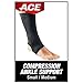 ACE Brand Compression Ankle Support, Small/Medium, Black, 1/Pack